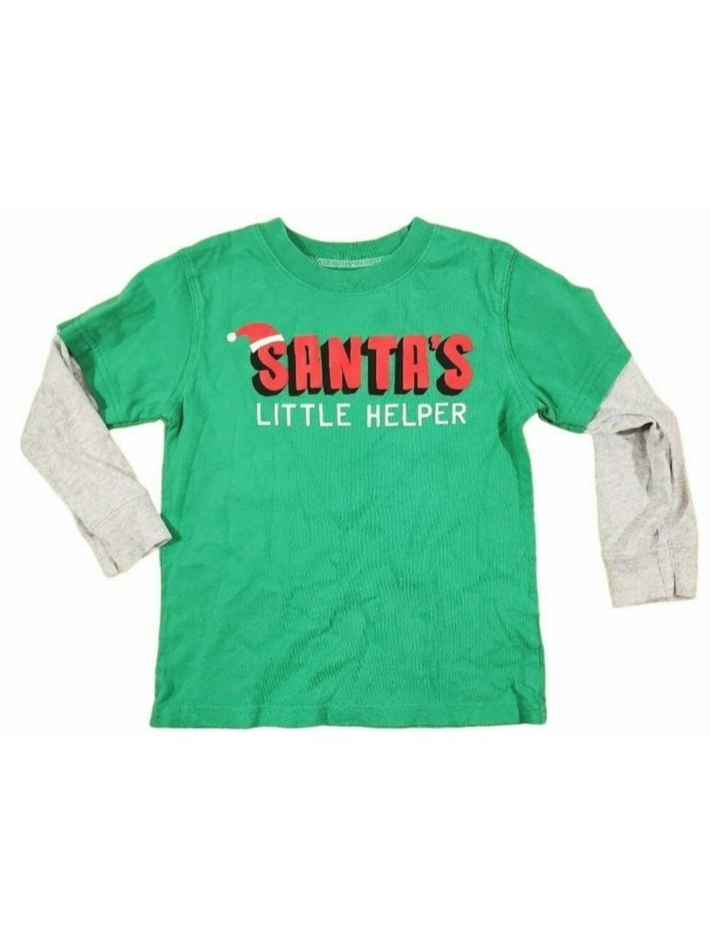 Carter's Santa's Little Helper Christmas Tee Layered Look Holiday 4T Super Cute!